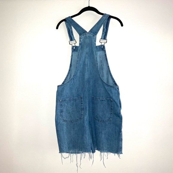 Distressed Denim Overall Shorts - Picture 5 of 6